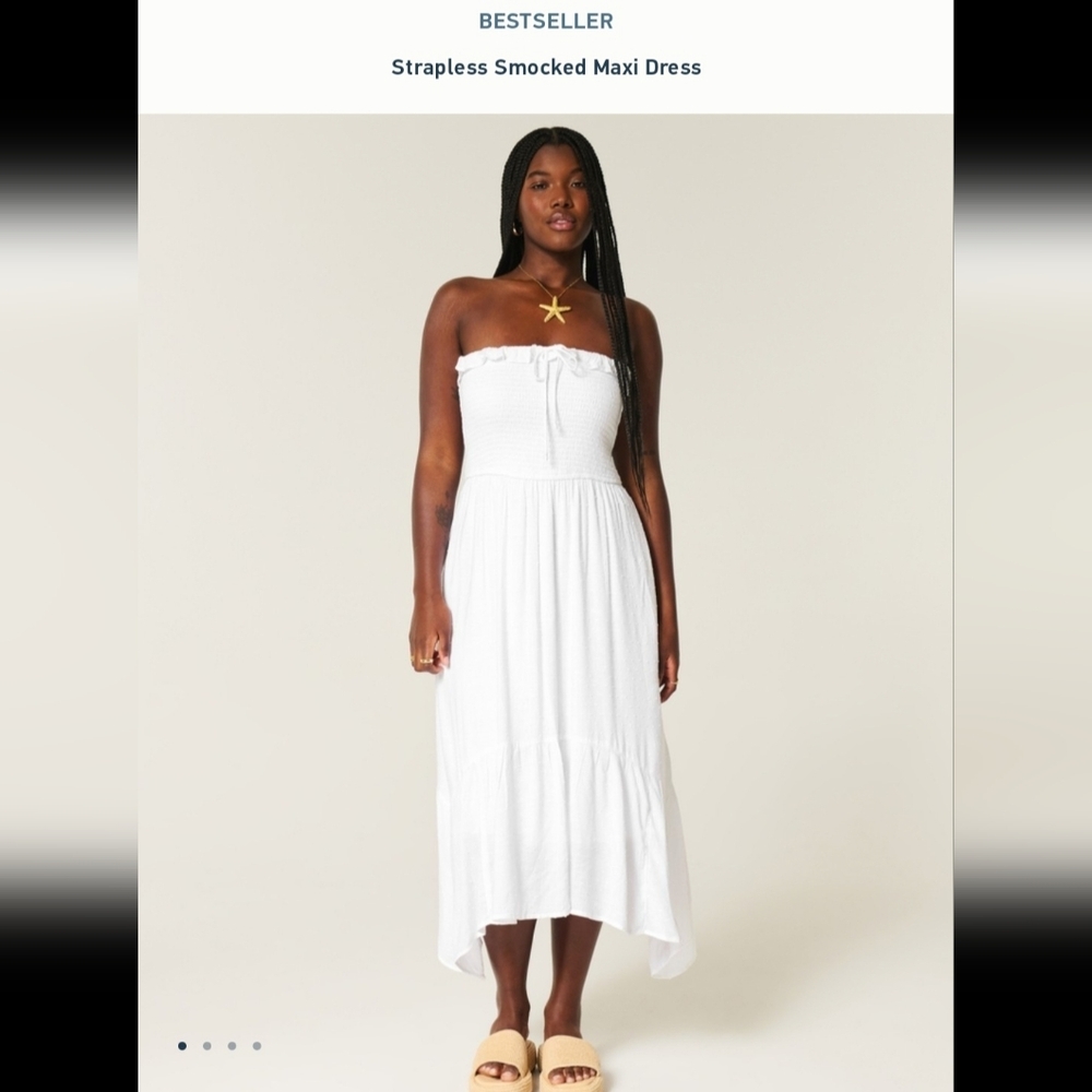 Hollister White Strapless Dress